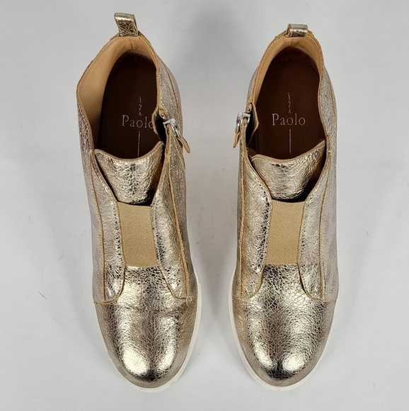 Linea Paolo Gold Metallic Women's Heels Boots #736 Size 9 - Picture 5 of 11